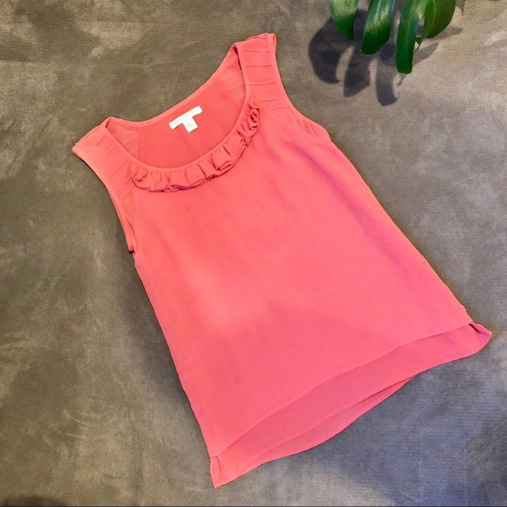 banana republic silk sleeveless top -rose pink XS